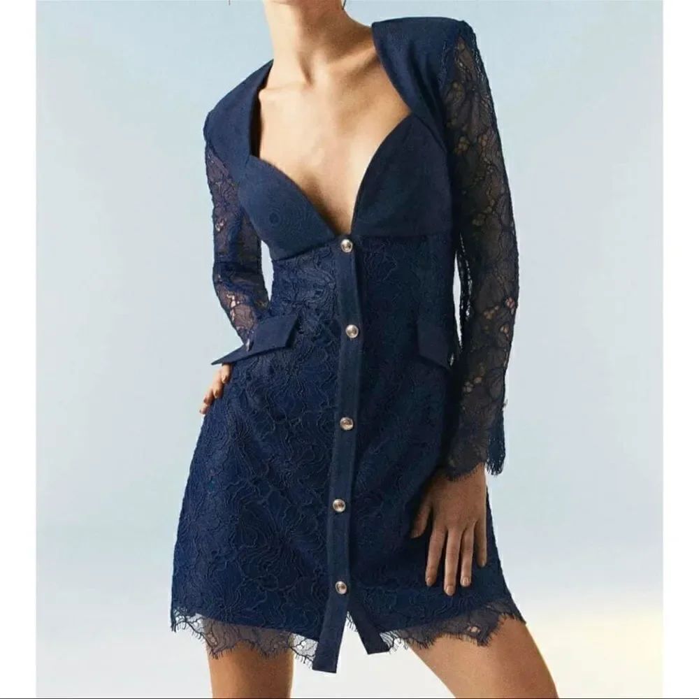 NWT Karen Millen Lace Mix Mini Dress OOTO London